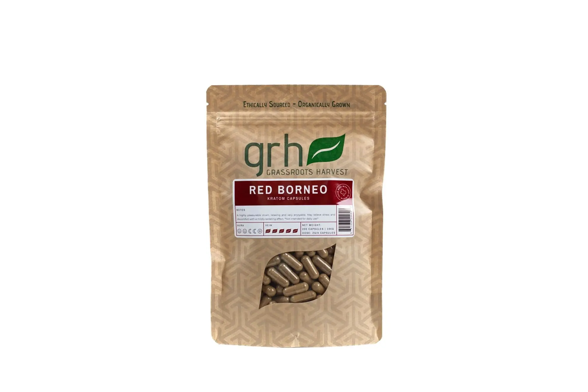 GRH Kratom – Red Borneo (Capsules)