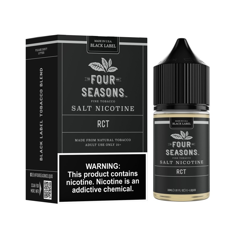 FourSeasonsBlackLabel30mL_RCT-800x800 Four Seasons Black Label RCT Roasted Coffee Tobacco 30mL salt nic Austin Vape and Smoke