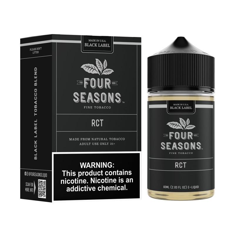 FourSeasonsBlackLabel60mL_RCT-800x800 (1) Four Seasons Black Label RCT Roasted Coffee Tobacco 60mL e-liquid Austin Vape and Smoke