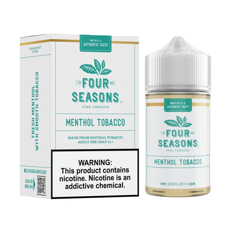 Menthol Tobacco 60ML Freebase Box_Bottle-800x800 (1) Four Seasons Menthol Tobacco 60mL e-liquid Austin Vape and Smoke
