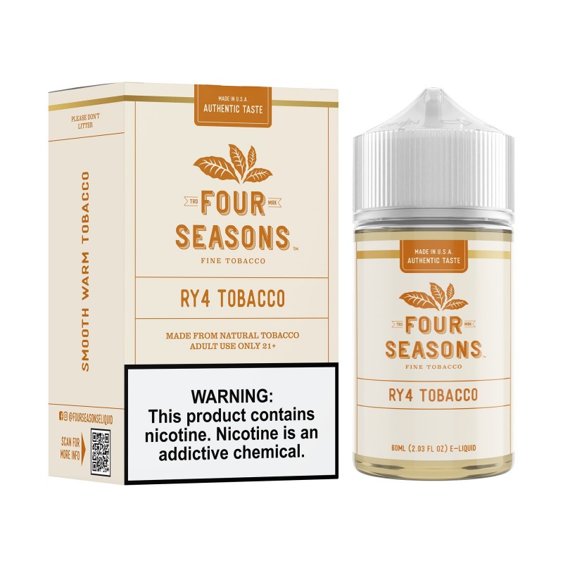 Ry4 Tobacco 60ML Freebase Box_Bottle-800x800 (1) Four Seasons RY4 Tobacco 60mL e-liquid Austin Vape and Smoke