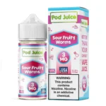Pod Juice Sour Fruity Worms 100mL e-liquid Austin Vape and Smoke