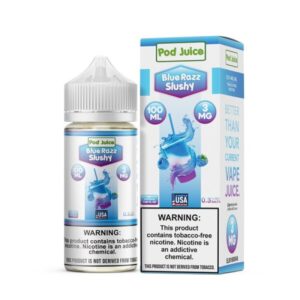 Pod Juice Blue Razz Slushy 100mL e-liquid Austin Vape and Smoke