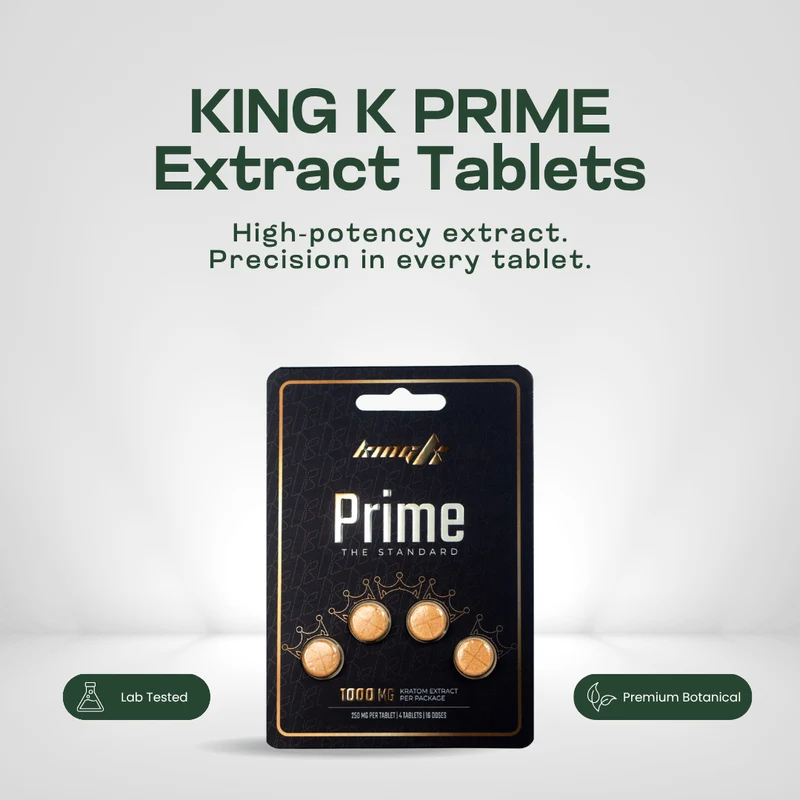 King K Prime kratom tablets blister pack Austin Vape And Smoke
